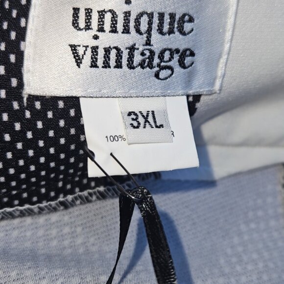Unique Vintage Brand Plus Size 3X/18 Black & White Gingham Flare Skirt - Picture 8 of 10